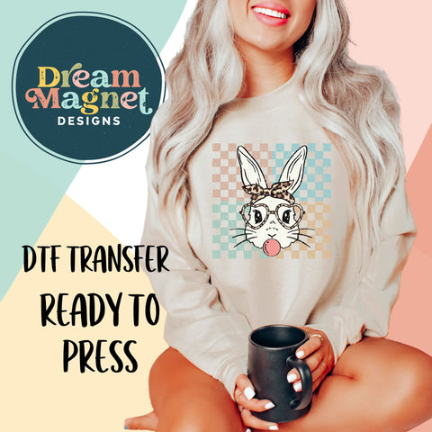 Retro Cool Easter Bunny DTF Transfer