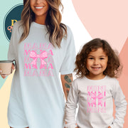 Mama and Mini Pink Bow Matching DTF Transfer