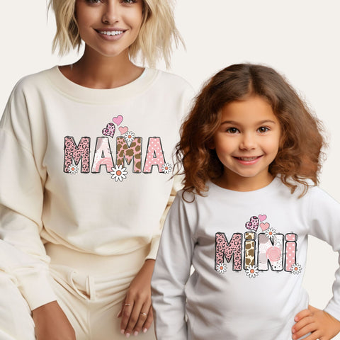 Girl Mama and Mini Matching DTF Transfer