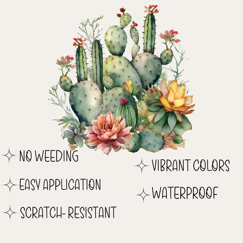 Cactus Succulent UV DTF Decal Sticker